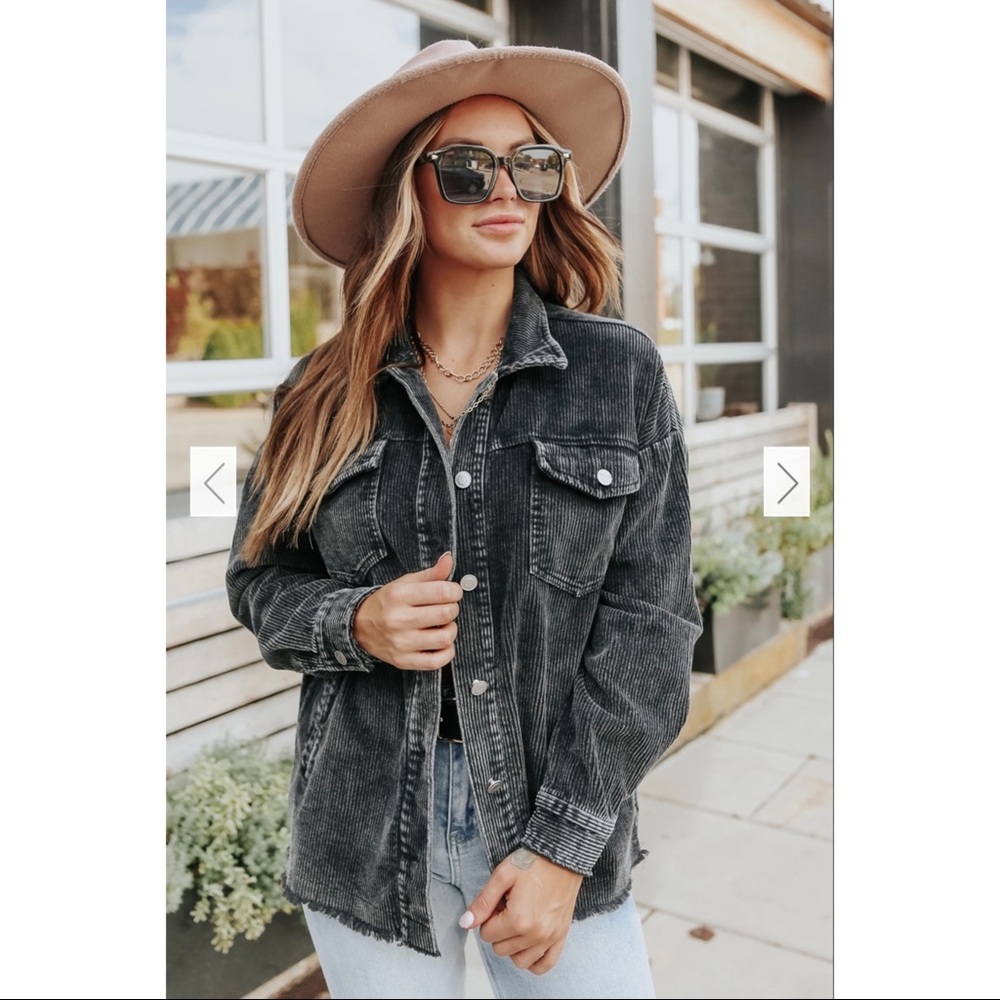 Washed black corduroy jacket